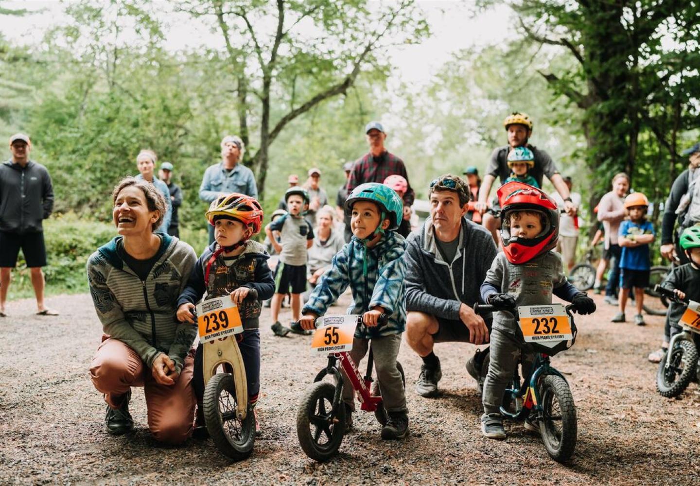 Young riders prepare to race at the Wilmington Mountain Bike Festival.