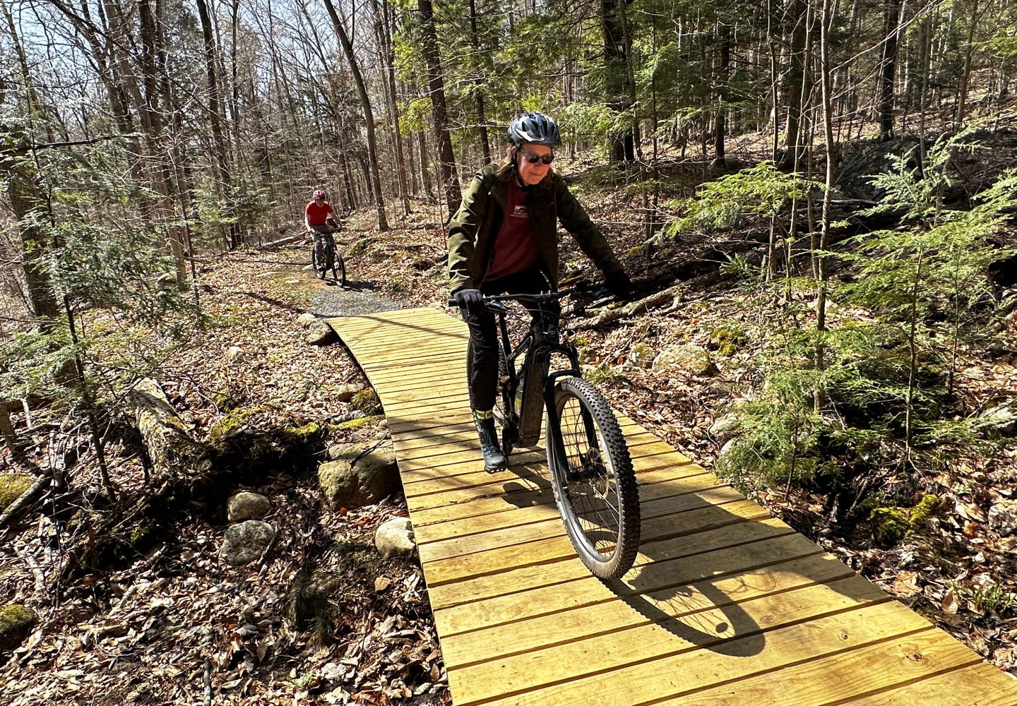 Mountain bikers found dry trails in mid-April at Cobble Hill in Elizabethtown.