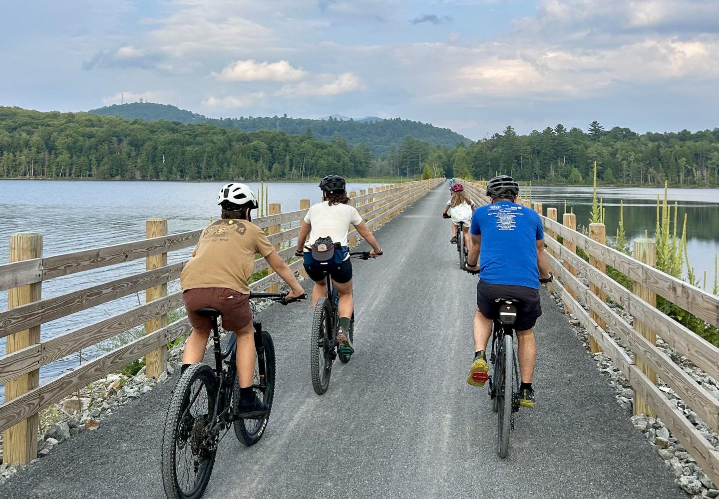 Bike Adirondacks offers complete information and shuttle service for the Adirondack Rail Trail.