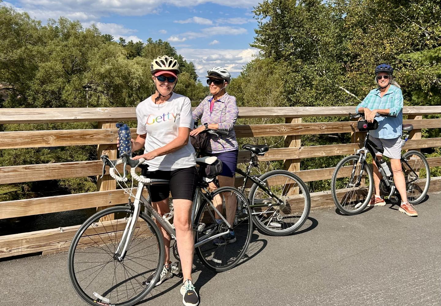 Cyclists enjoy the Adirondack Rail Trail 