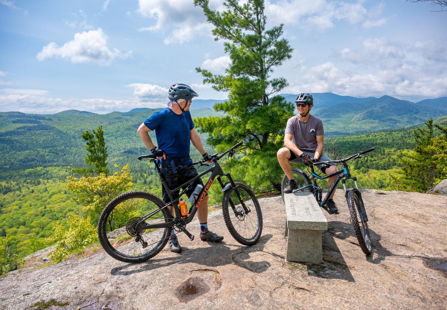 Relaxing and taking in the view at the top of Joel's Trail at Blueberry Hill.