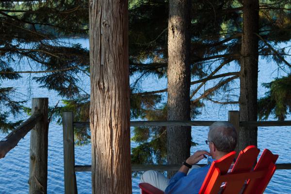 Lakeside relaxation. Personified. 