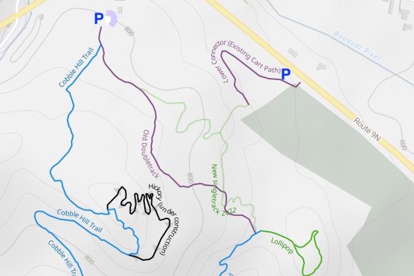 The new trail map for Cobble Hill in Elizabethtown