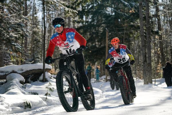 Sunshine and perfect snow conditions highlighted the 2024 Empire State Winter Games Winter Bike races at Dewey Mountain Recreation Center in Saranac Lake.
