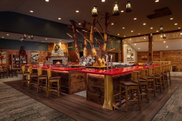 The Bevy lounge at the Lodge at Schroon Lake