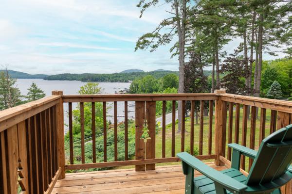 A view of the lake from a chalet deck at the Lodge at Schroon Lake