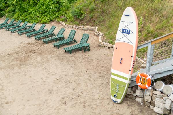 Relax on the private beach at the Lodge at Schroon Lake
