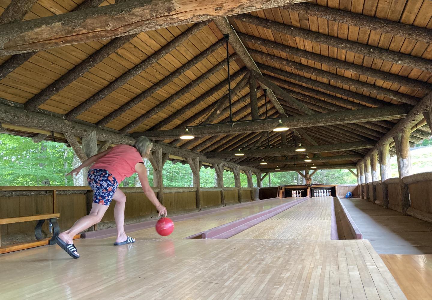 Rolling a few frames on the open air lanes.