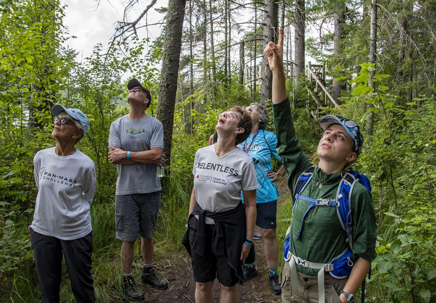 Paul Smith's College guide provides forest knowledge during the Weekender at Paul Smith's College.
