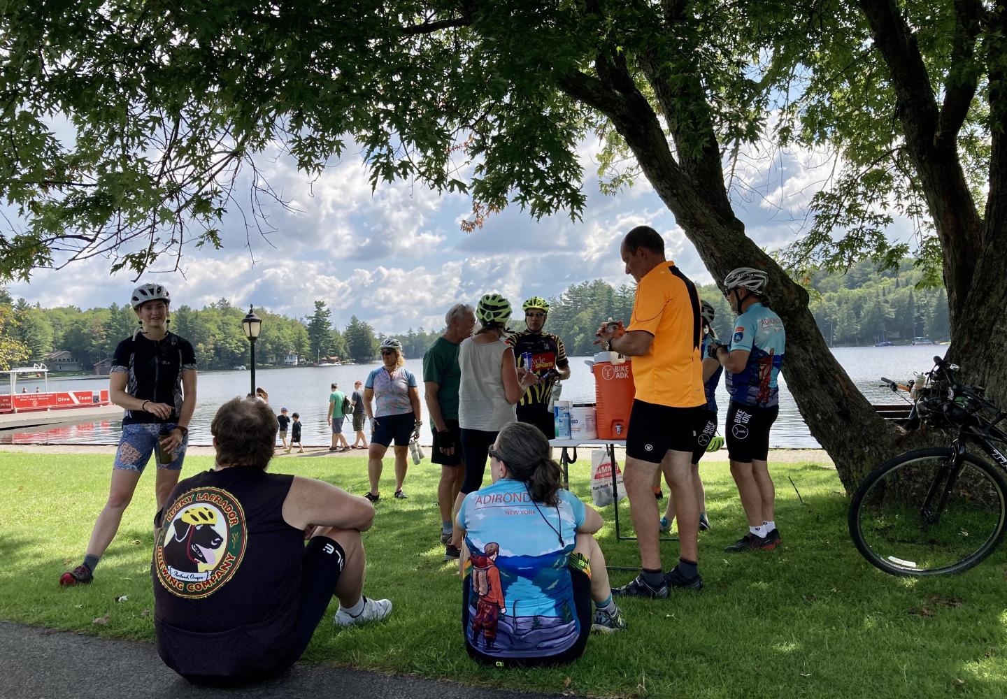 A perfect setting in Old Forge for a mid ride rest stop. 