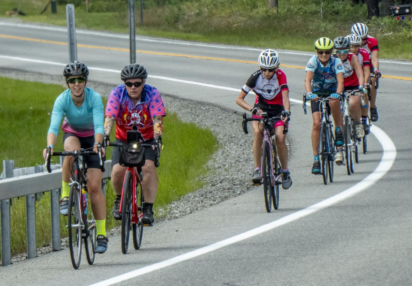 BikeADK ride marshal Julianne Stemp leads a speedy crew. 