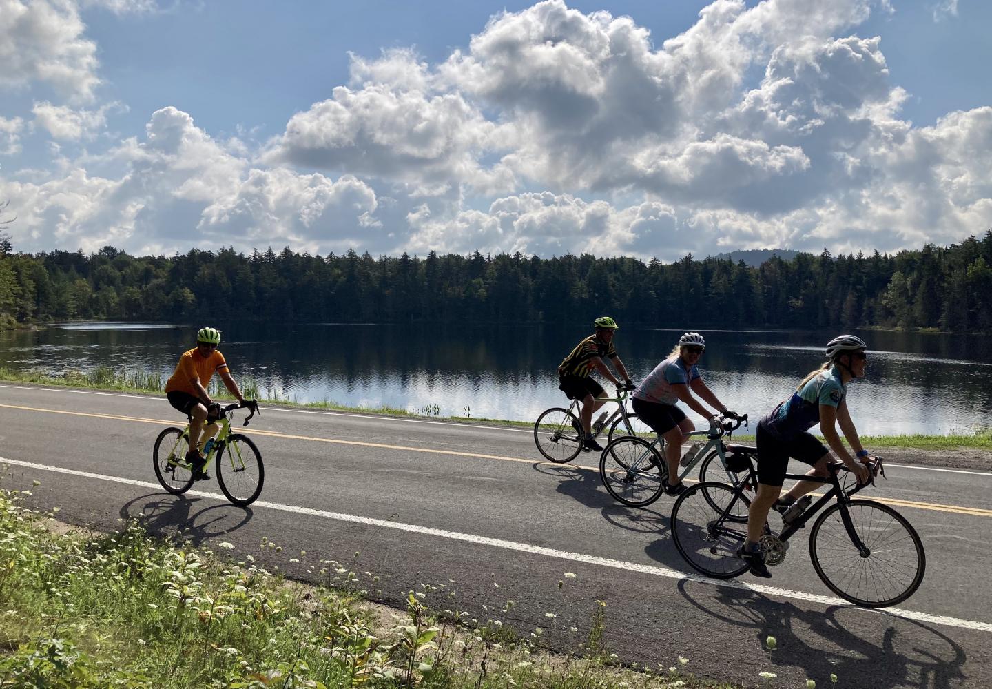 Cruising the rolling terrain along South Short Road.