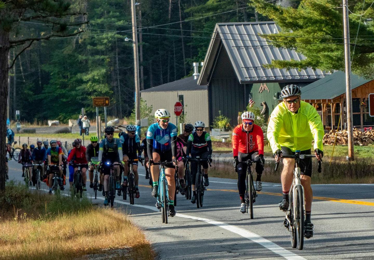 Nothing like a group sendoff on a car free road to start the day.