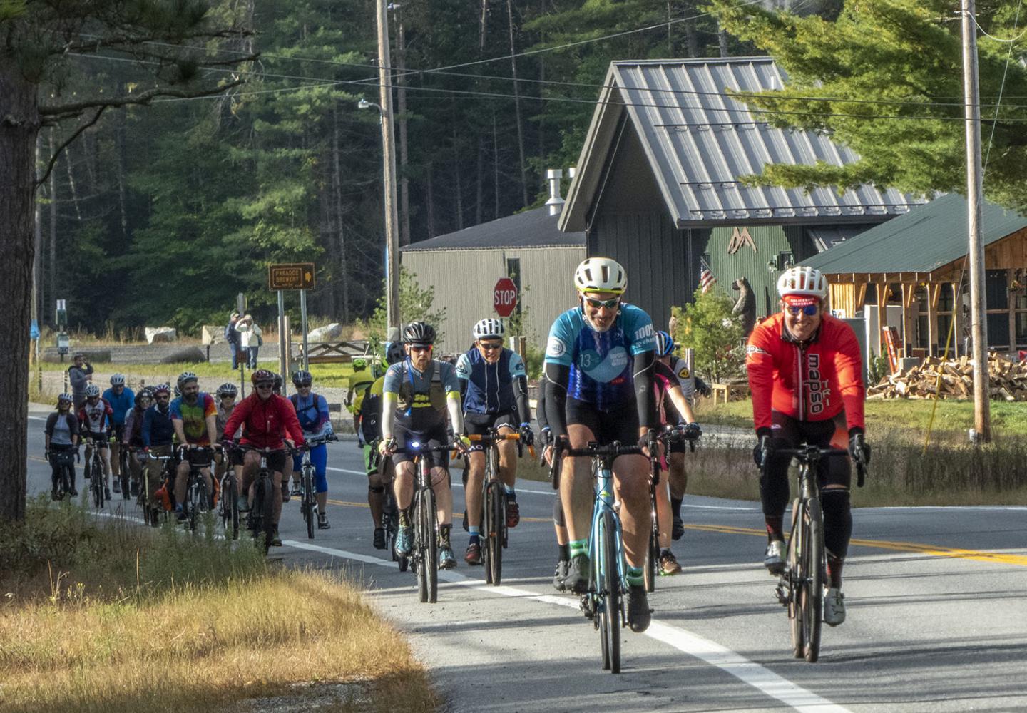 Riders hit the road during the inaugural Handlebarley. 