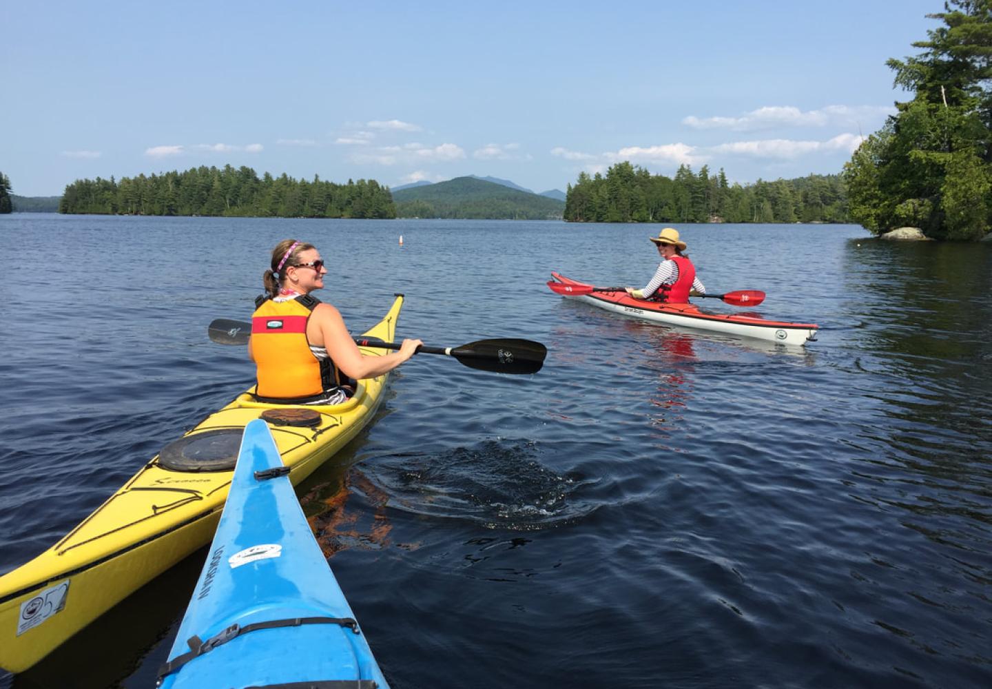 Paddling on Lower Saranac Lake