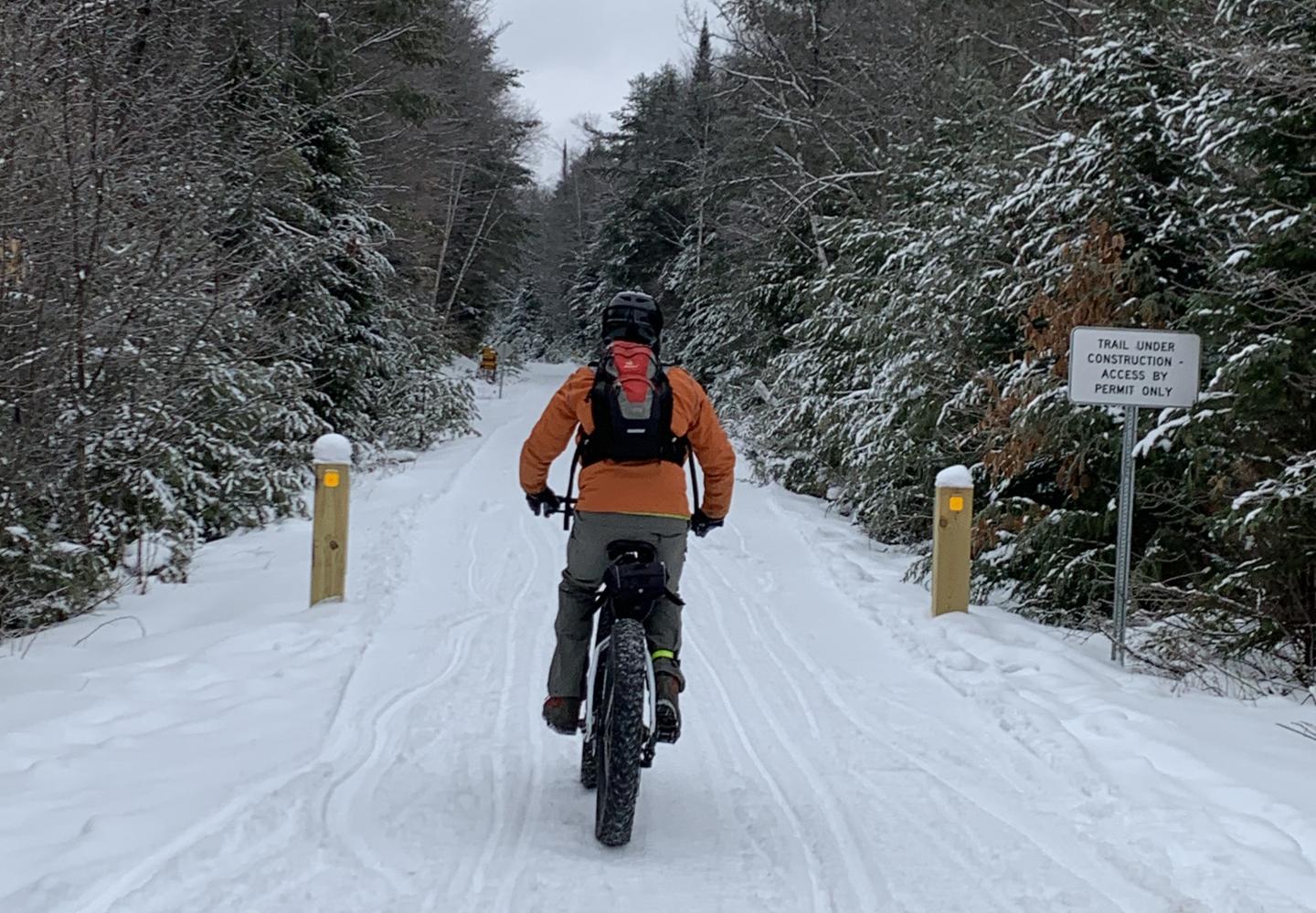 Exploring the Adirondack Rail Trail by fat bike.