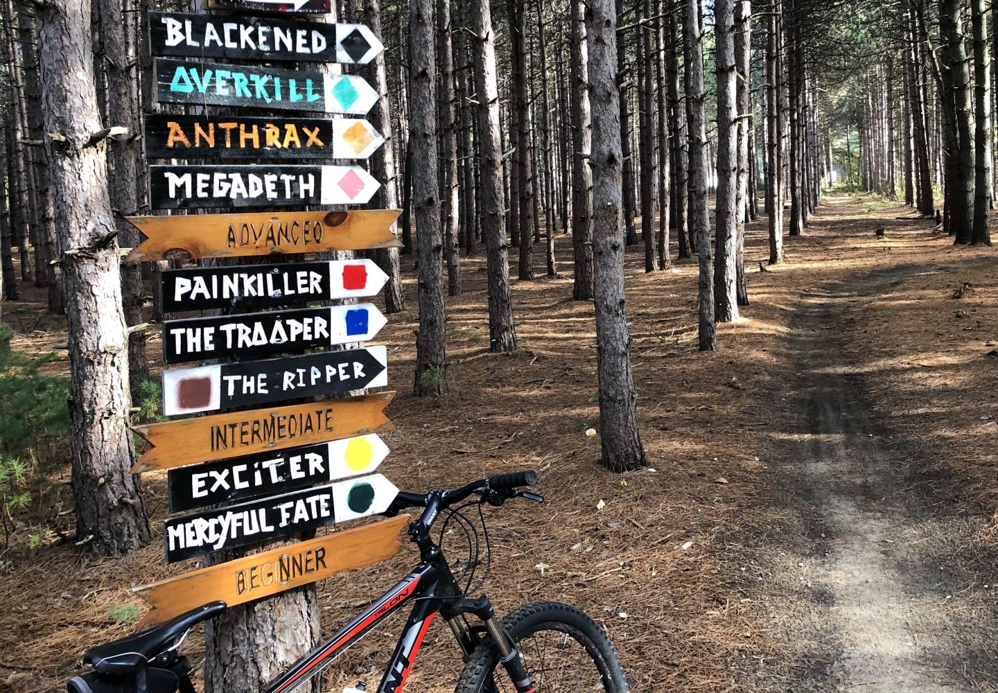 Trail signs at Ausable Chasm