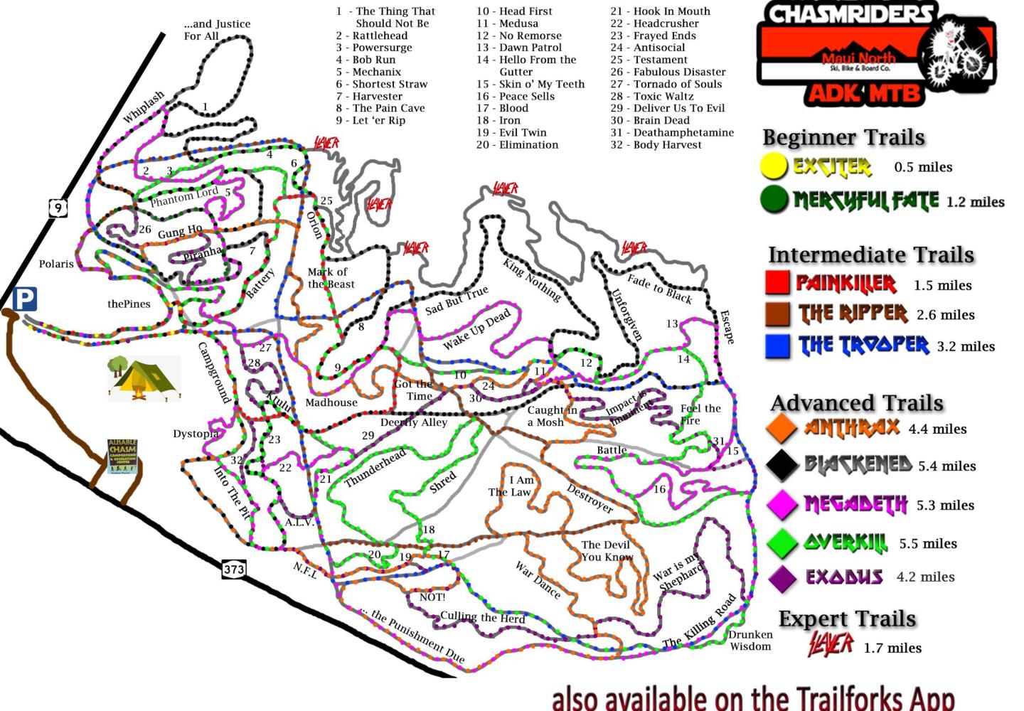 Ausable Chasm Trail Map