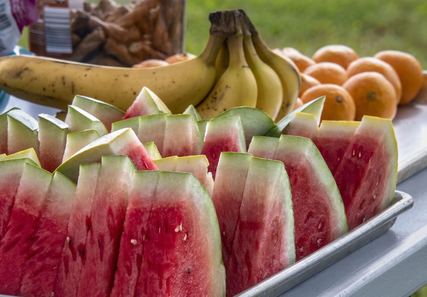 Fresh sliced watermelon is a Weekender rest stop hit. 