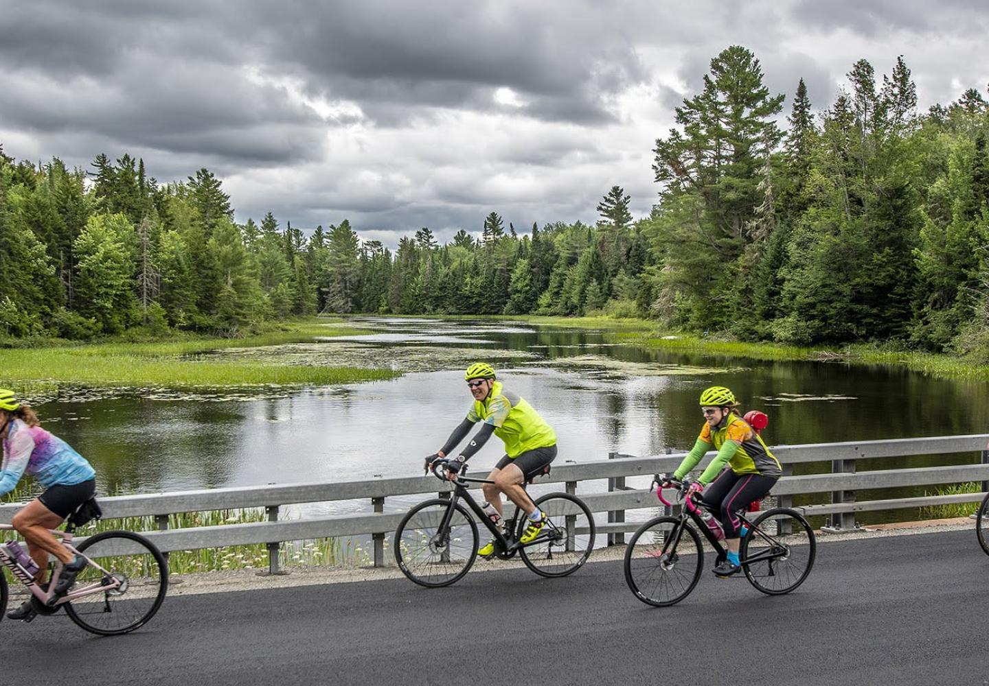 Rolling back to campus through Lake Clear on Day 2. 