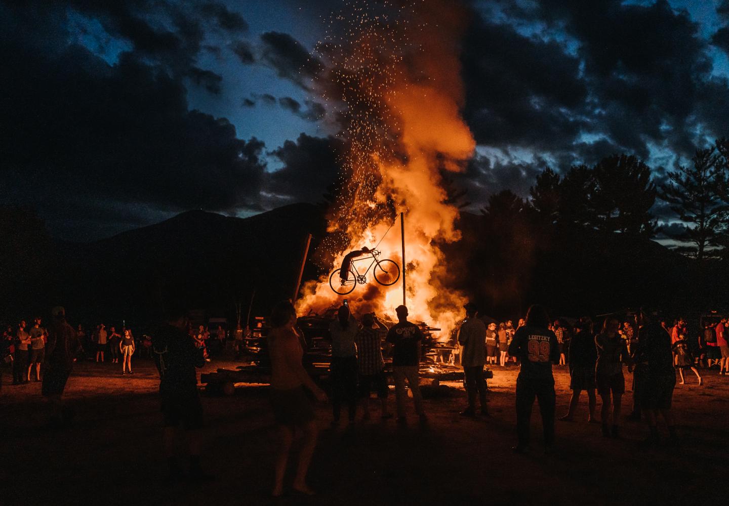 September 2022 - The Wilmington Mountain Bike Fest annual bonfire again steals the weekend show.