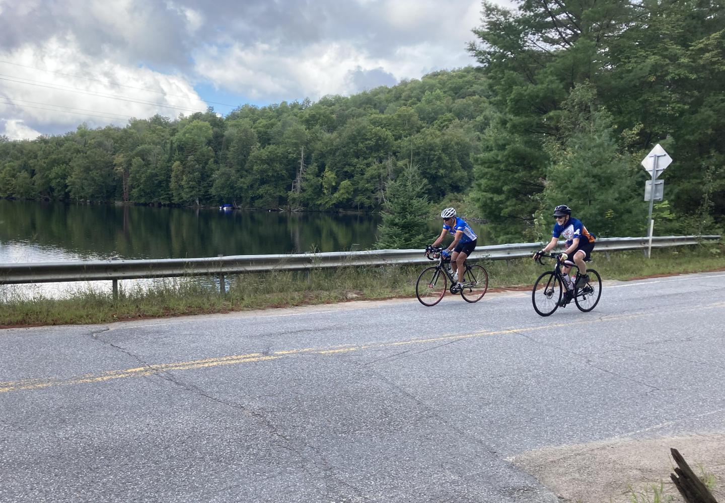 Pat Stratton riders take to the road during the 2022 ride.