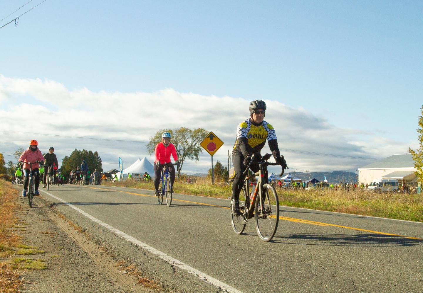 There is something special about having a country road to yourself, and a few friends on bikes.