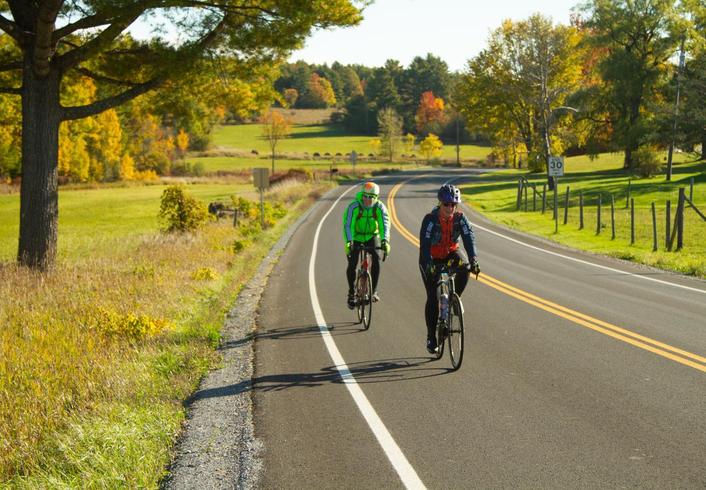 Smooth pavement made for spectacular fall cycling.