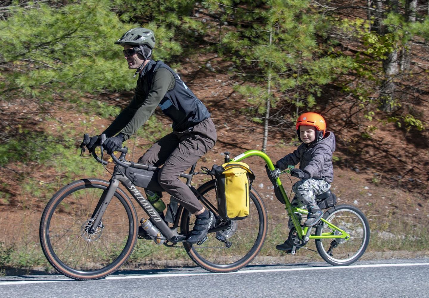 This guy knows how to enjoy a bike tour. 