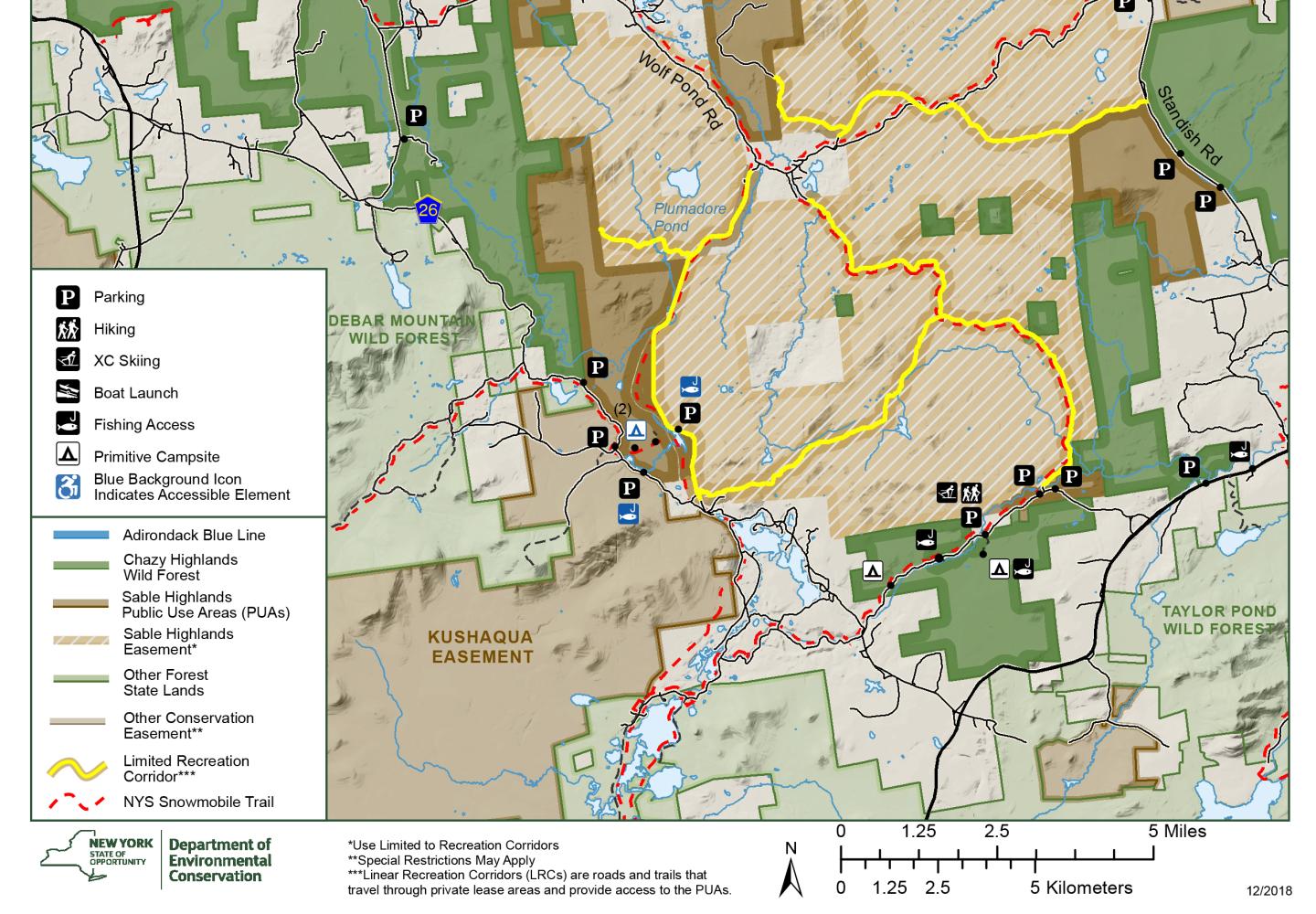 A map of the Sable Highlands conservation easement.