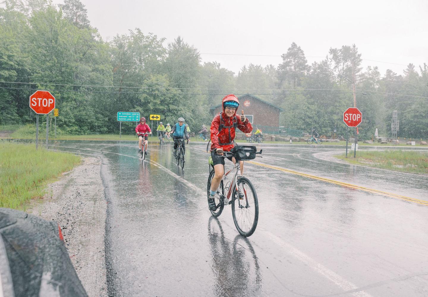 When you're wet, you're wet. Smile definitely not damp. 