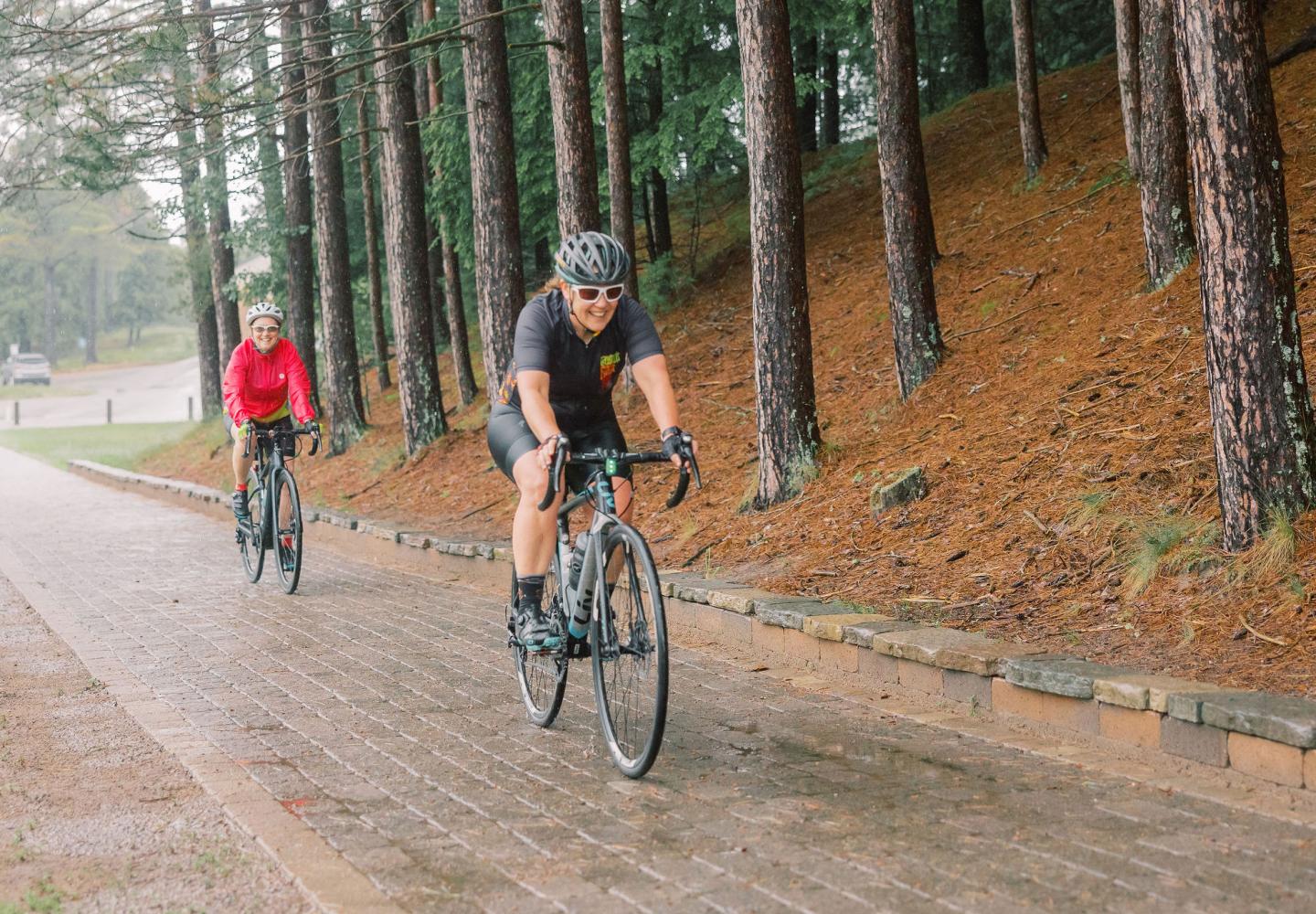 Cruising onto Paul Smith's College campus for a rest stop.