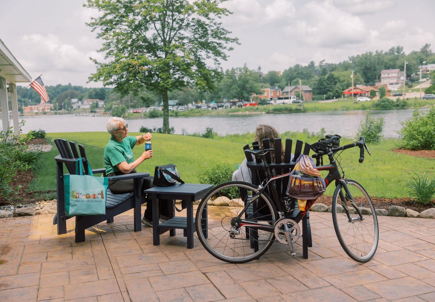 A little relaxation on the Saranac Waterfront Lodge patio before we go.