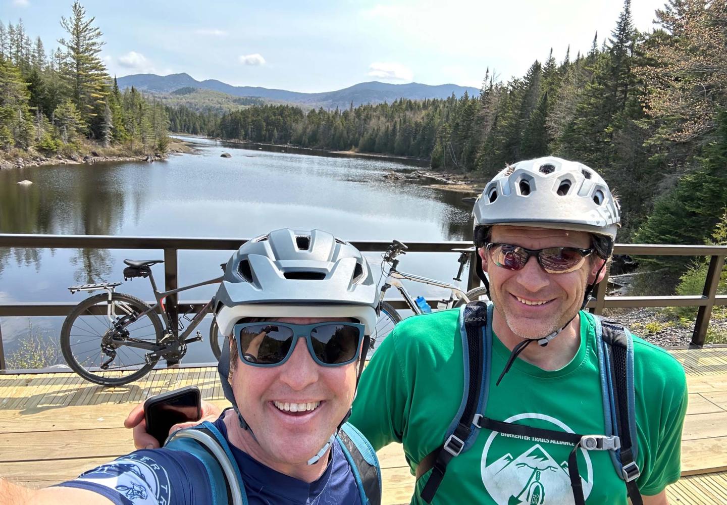 BikeADK owner Doug Haney (left) and BikeADK Roadie (Leigh) take it all in.