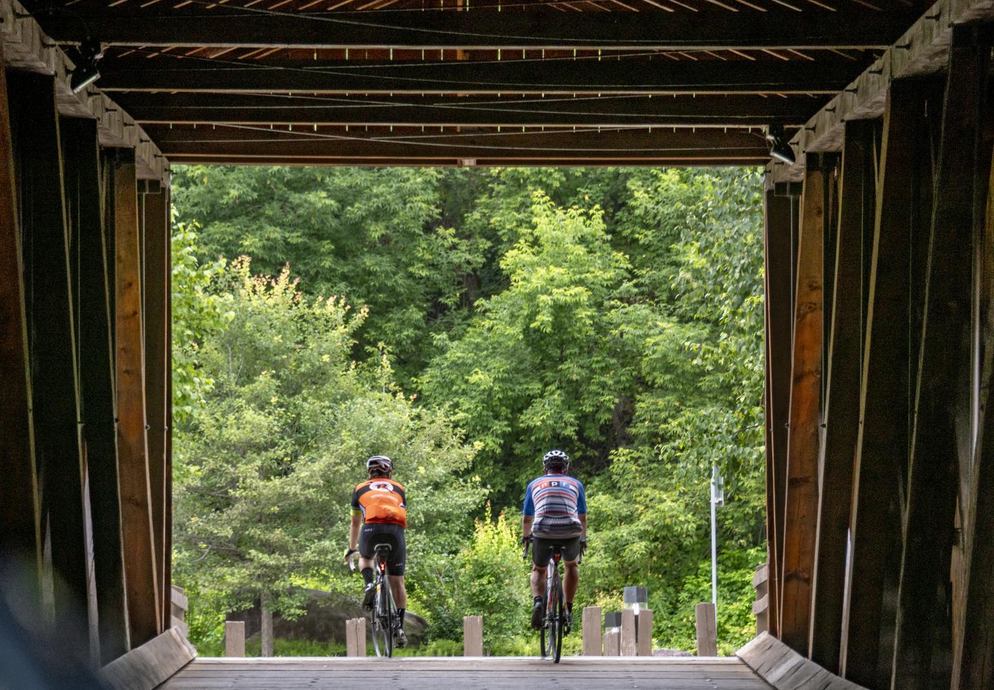 One more parting shot while riding through the Historic Jay Covered Bridge.