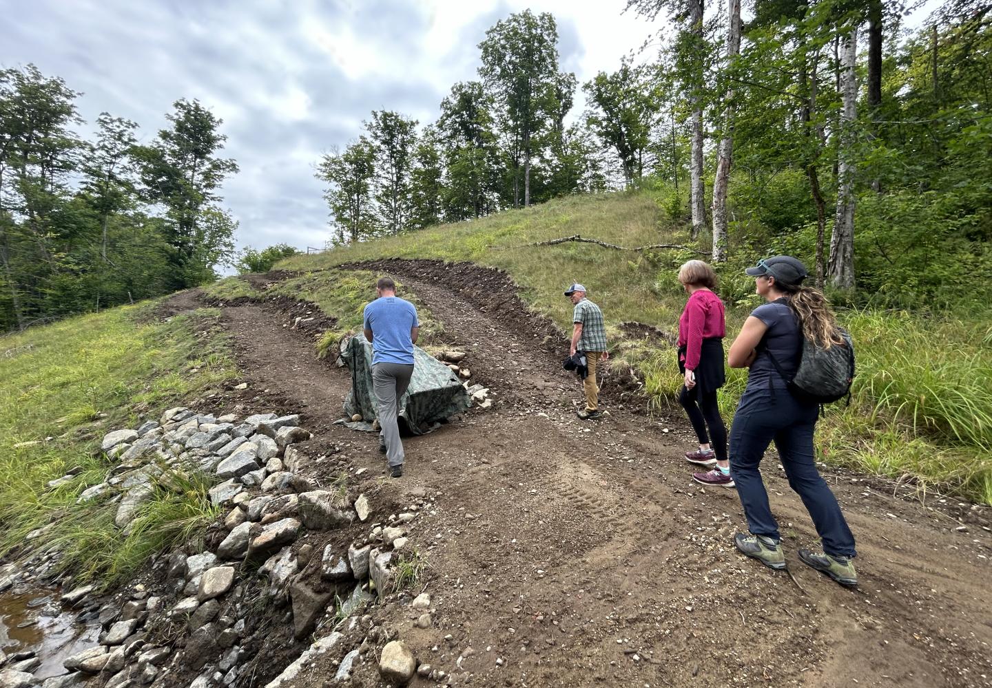 Numerous features will have two separate lines for riders to choose, like this climbing section.