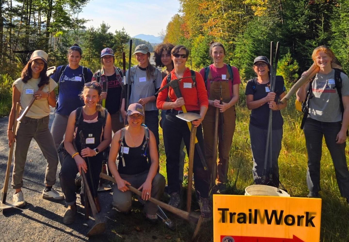 Thank this crew next time your ride the new climbing trail on the east side of Fowler's Crossing.