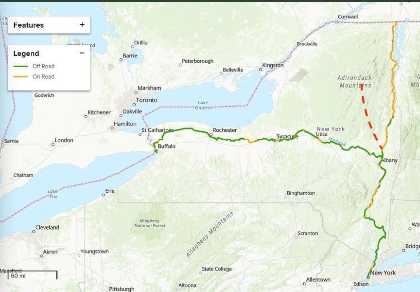 Imagine a Manhattan to the Adirondacks Bike Route