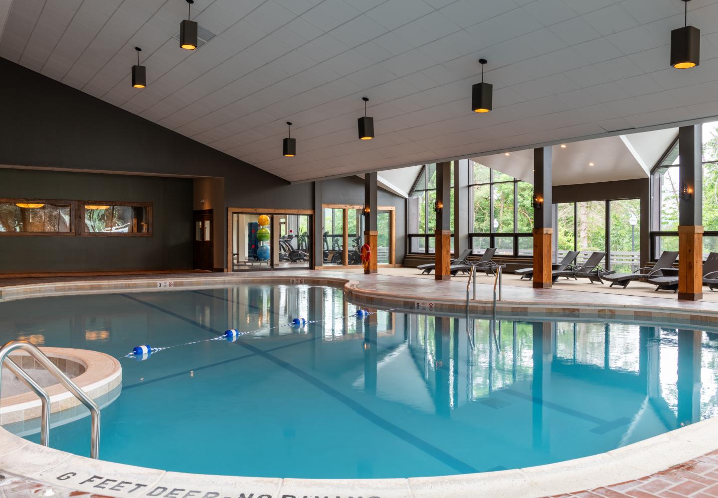 The indoor pool oasis at the Lodge at Schroon Lake