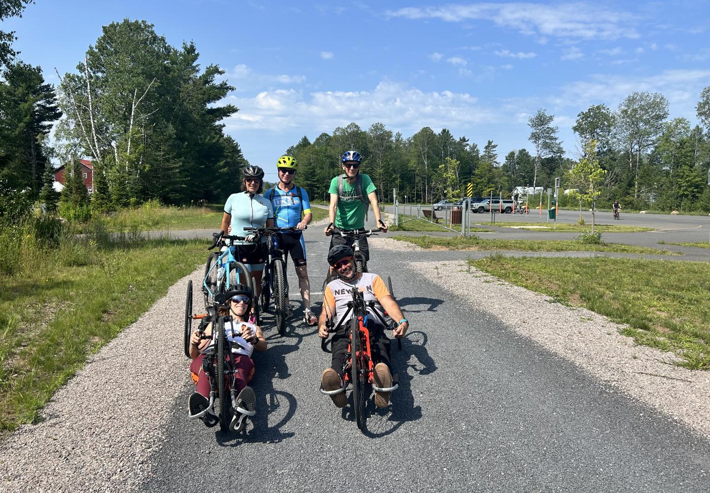 Hand cyclists experience the Adirondack Rail Trail