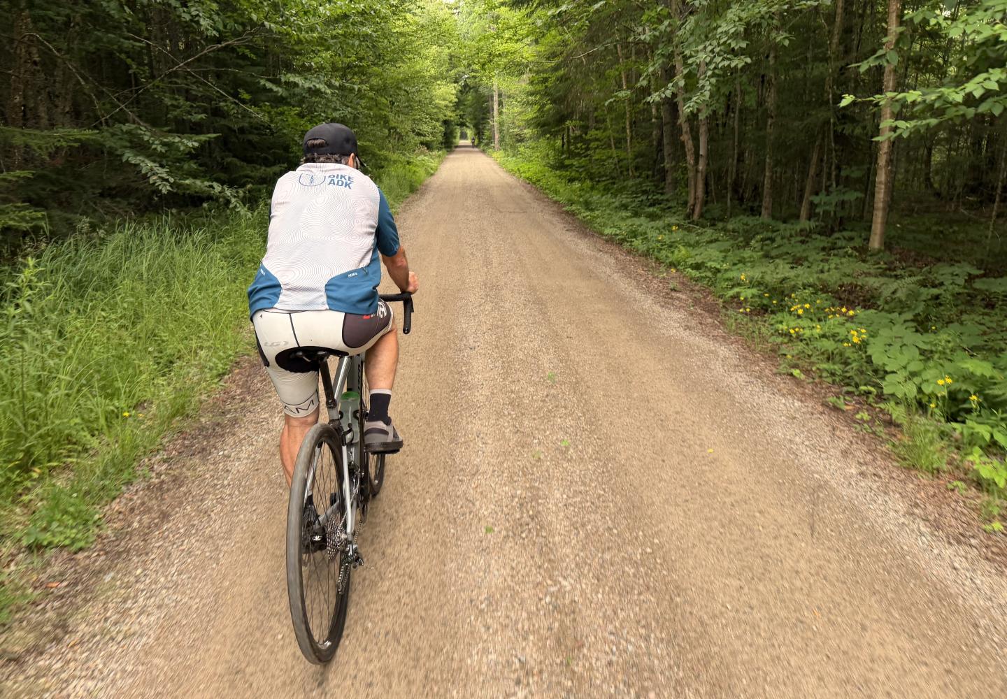 Tim Peartree rides back to Horseshoe Lake on Otter Brook Road.