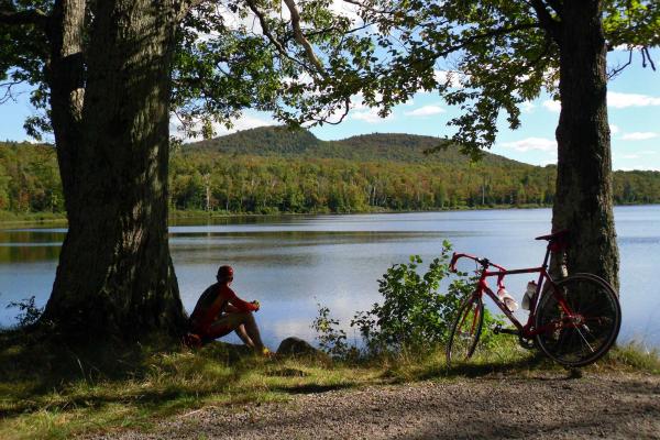 A rider relaxes in the North Creek area.