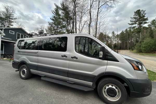 The van is air conditioned and can comfortably seat up to 10 people. 